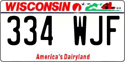 WI license plate 334WJF
