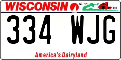 WI license plate 334WJG