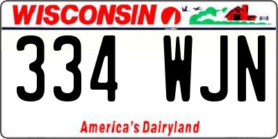 WI license plate 334WJN