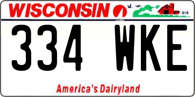 WI license plate 334WKE