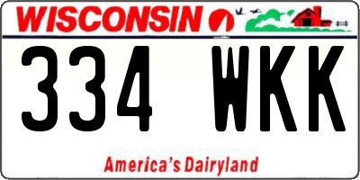 WI license plate 334WKK