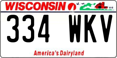 WI license plate 334WKV