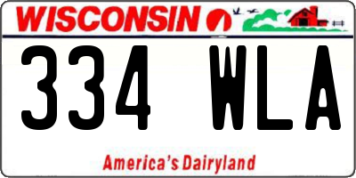 WI license plate 334WLA