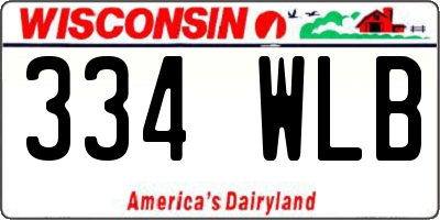 WI license plate 334WLB