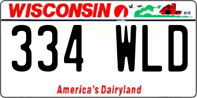 WI license plate 334WLD