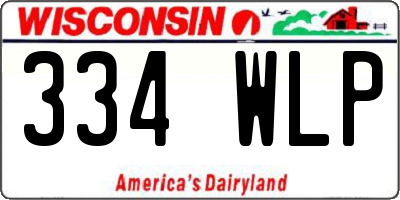 WI license plate 334WLP