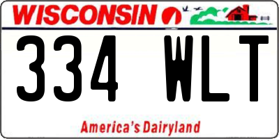 WI license plate 334WLT