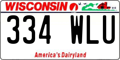 WI license plate 334WLU