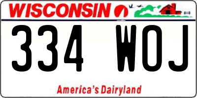 WI license plate 334WOJ