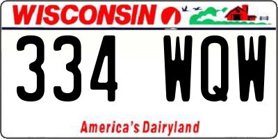 WI license plate 334WQW