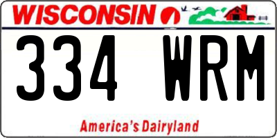 WI license plate 334WRM