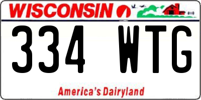 WI license plate 334WTG