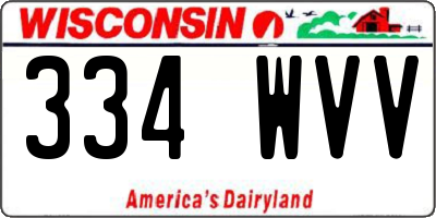 WI license plate 334WVV