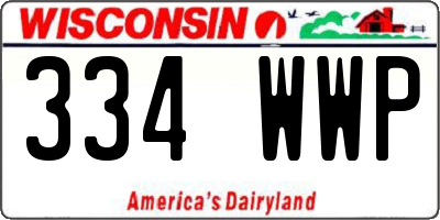 WI license plate 334WWP