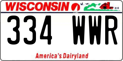 WI license plate 334WWR