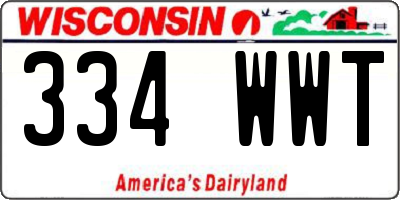 WI license plate 334WWT
