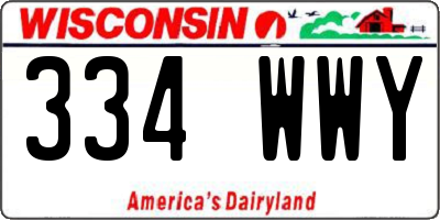 WI license plate 334WWY