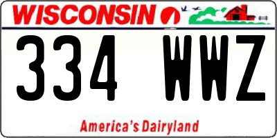 WI license plate 334WWZ