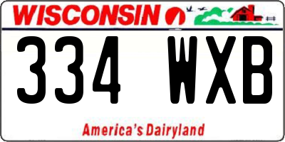 WI license plate 334WXB