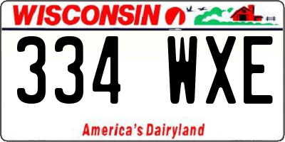 WI license plate 334WXE