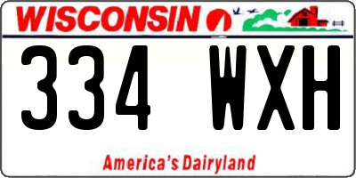 WI license plate 334WXH