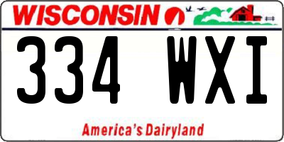 WI license plate 334WXI