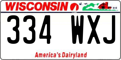 WI license plate 334WXJ