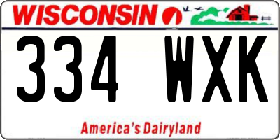 WI license plate 334WXK
