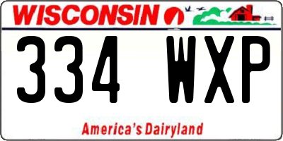 WI license plate 334WXP