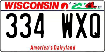 WI license plate 334WXQ