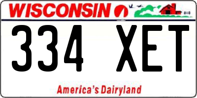 WI license plate 334XET