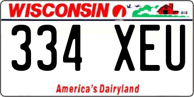 WI license plate 334XEU