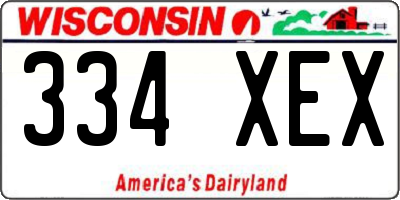 WI license plate 334XEX