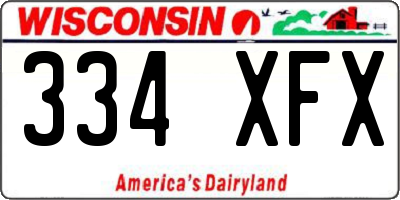 WI license plate 334XFX