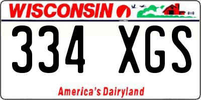 WI license plate 334XGS