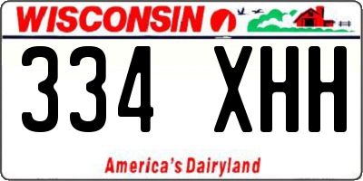 WI license plate 334XHH