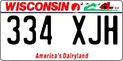 WI license plate 334XJH