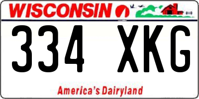 WI license plate 334XKG