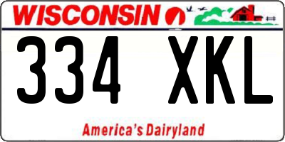 WI license plate 334XKL