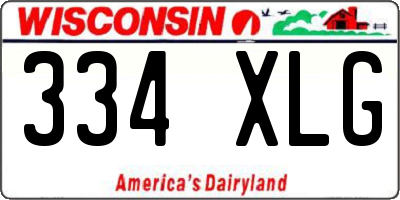 WI license plate 334XLG