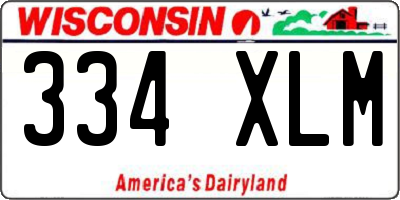 WI license plate 334XLM