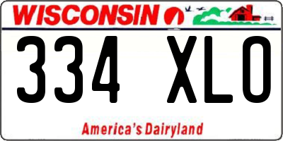 WI license plate 334XLO