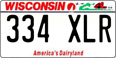 WI license plate 334XLR