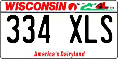 WI license plate 334XLS