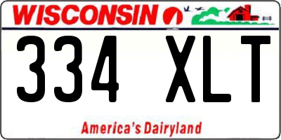WI license plate 334XLT