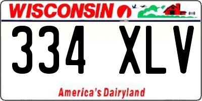 WI license plate 334XLV