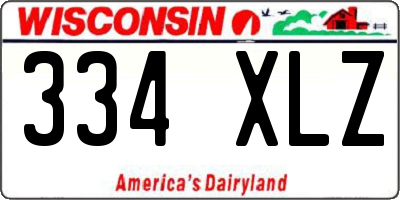 WI license plate 334XLZ