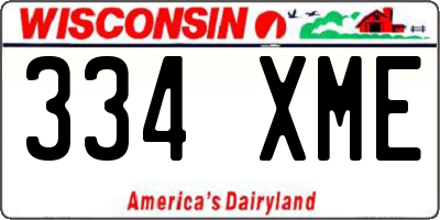 WI license plate 334XME