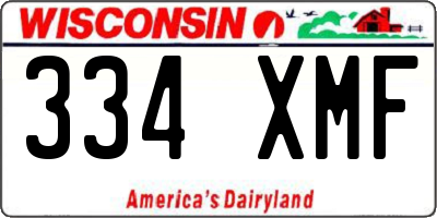 WI license plate 334XMF