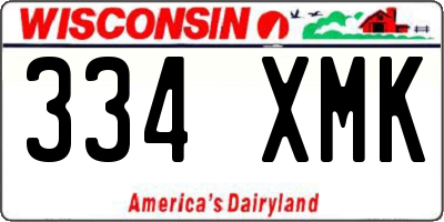 WI license plate 334XMK